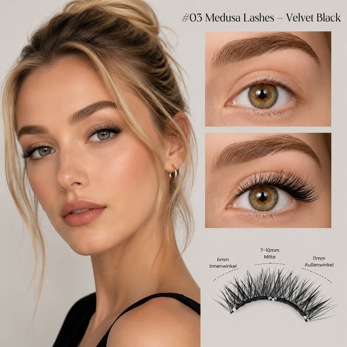 CAMIIR Medusa Soft-Magnet Lashes | Wispy Cat-Eye, Velvet Black