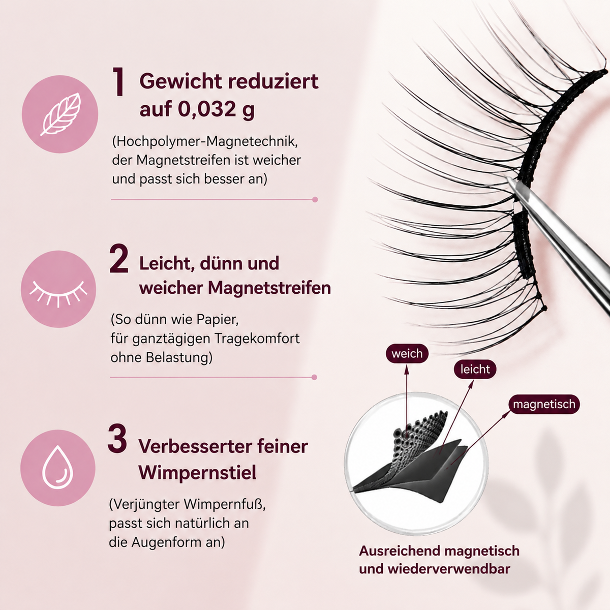 CAMIIR Amber Soft-Magnet Lashes | Soft Definition, Sunset Brown