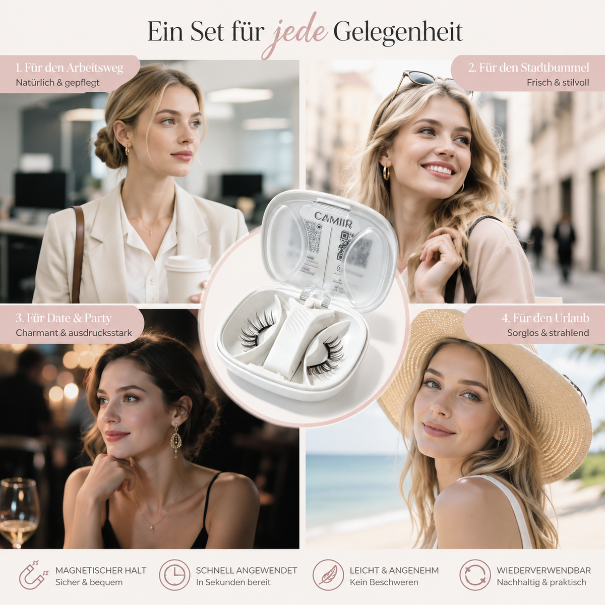 CAMIIR Soft-Magnet Lashes | Dual Soft-Magnet Technology | No Glue | 3 Styles