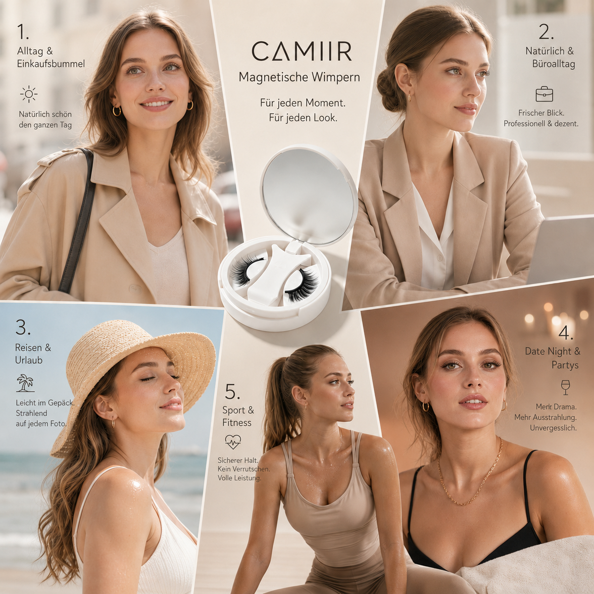 CAMIIR Magnetic Lashes — No Glue, 24H Hold, Reusable