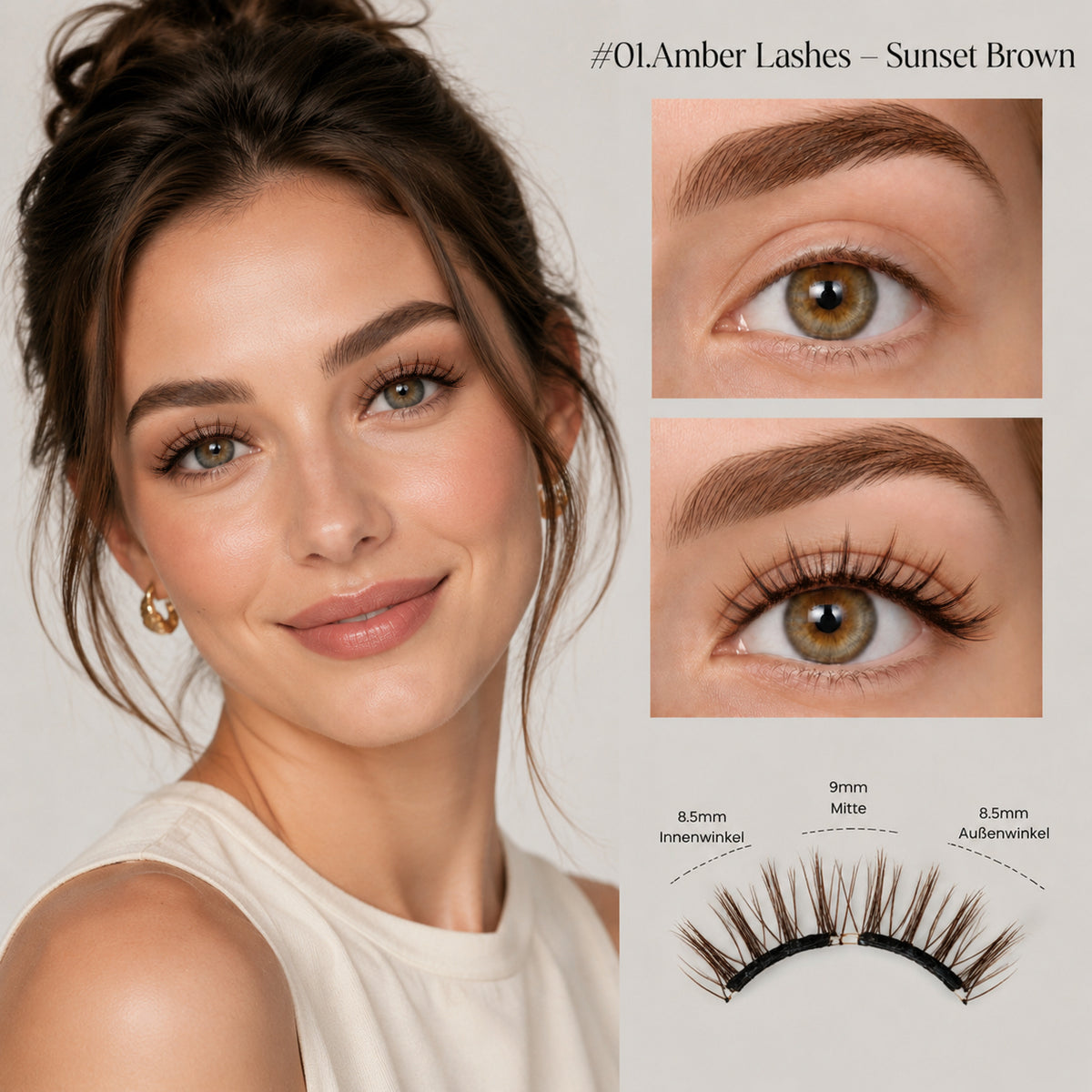 CAMIIR Amber Soft-Magnet Lashes | Soft Definition, Sunset Brown
