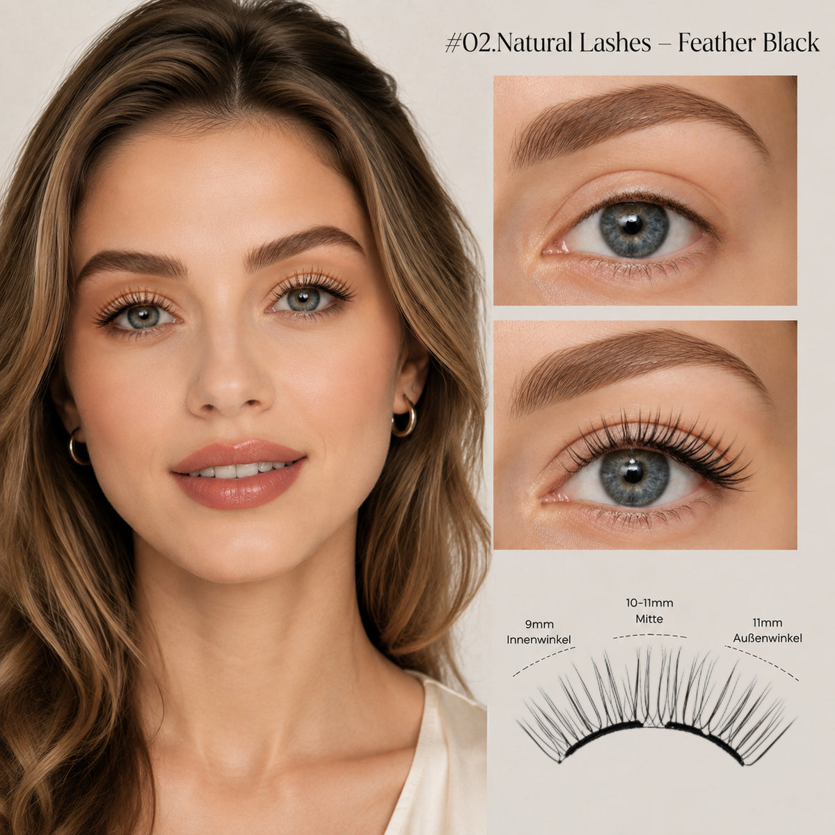 CAMIIR Natural Soft-Magnet Lashes | Everyday Definition, Feather Black