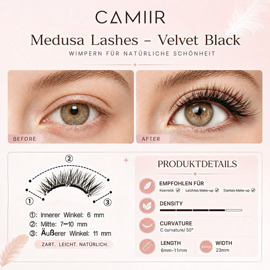 CAMIIR Medusa Soft-Magnet Lashes | Wispy Cat-Eye, Velvet Black
