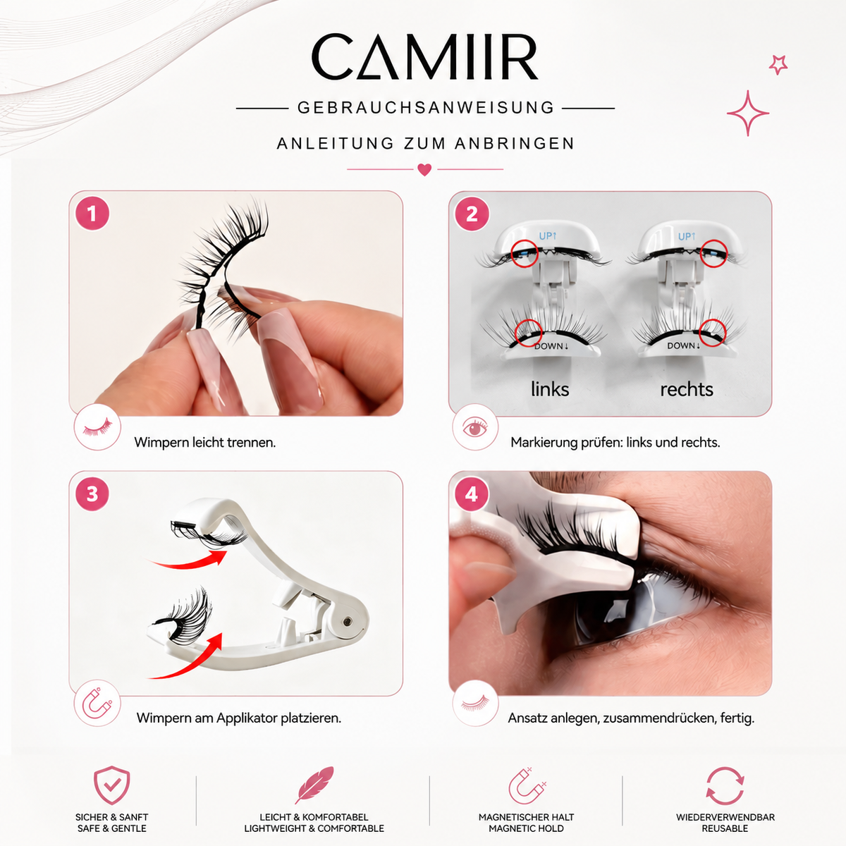 CAMIIR Soft-Magnet Lashes | Dual Soft-Magnet Technology | No Glue | 3 Styles